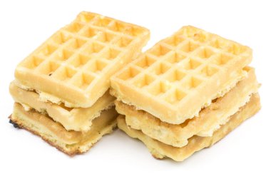 Geleneksel gözleme (Belçika) üzerinde beyaz zemin altı tatlı izole hassas ve hava