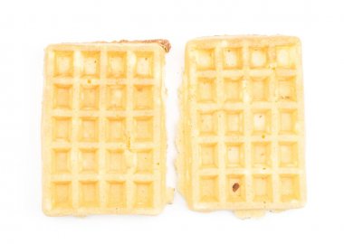 Geleneksel gözleme (Belçika) Üstten Görünüm üzerinde beyaz arka plan iki tatlı izole hassas ve hava