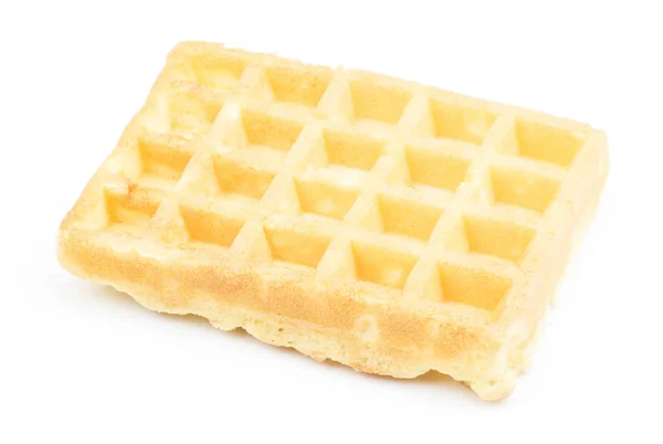 Traditionelle Waffel Belgisch Isoliert Auf Weißem Hintergrund Eine Süße Zarte — Stockfoto