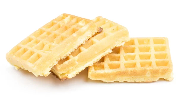 Traditional Waffle Belgian Isolated White Background Three Sweet Delicate Air — Stock Photo, Image