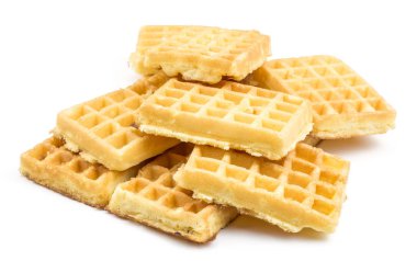 Beyaz arka plan üzerinde tatlı hassas hava izole geleneksel gözleme (Belçika) yığını