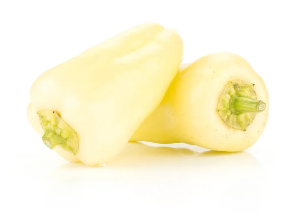 White Paprika Hungarian Sweet Peppers Isolated White Background Two Mil — Stock Photo, Image