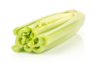 One fresh green celery isolated on white backgroun clipart