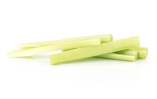 Čerstvý Zelený Celer Hole Zásobníku Izolovaných Bílém Poza — Stock fotografie