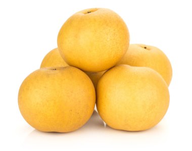 Beyaz adam izole Nash'e çeşitli Çin altın armut yığın