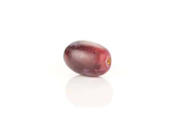 一颗红地球葡萄浆果在白色背景上分离 — 图库照片
