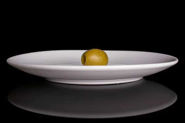 Frutas verdes sem caroço isoladas em vidro preto — Fotografia de Stock