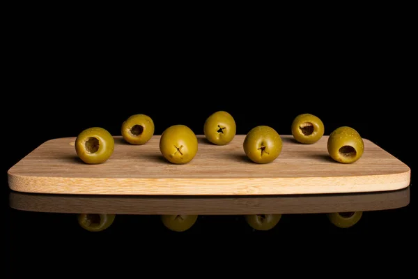 Frutas verdes sem caroço isoladas em vidro preto — Fotografia de Stock