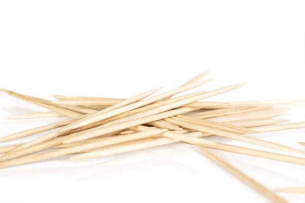 Wooden brown toothpick isolated on white — Stock Photo, Image