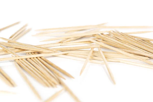 Wooden brown toothpick isolated on white — Stock Photo, Image