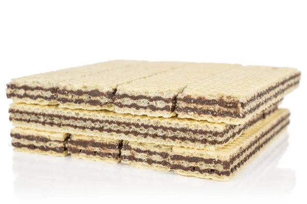 Biscoito de chocolate wafer isolado em branco — Fotografia de Stock