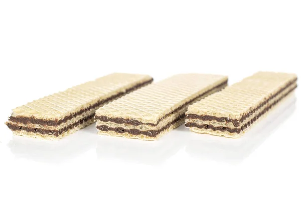 Biscoito de chocolate wafer isolado em branco — Fotografia de Stock