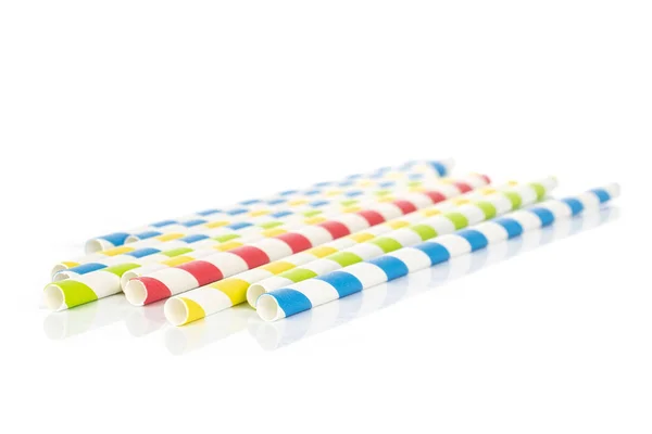 Paja de papel colorido aislado en blanco — Foto de Stock
