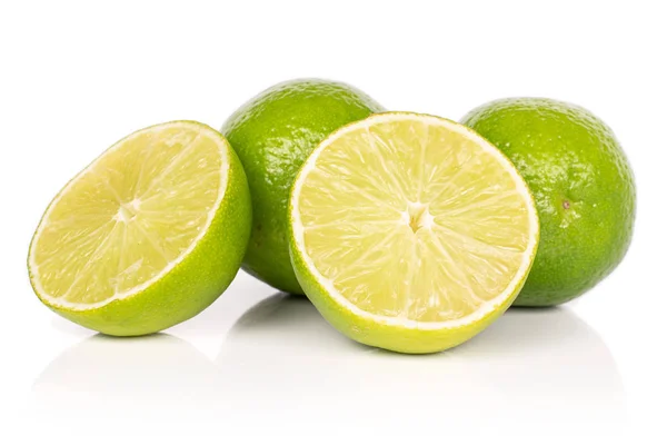 Green sour lime isolated on white — Stock Photo, Image