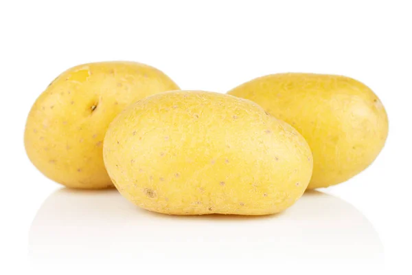 Žluté světlé brambory izolované na bílém — Stock fotografie