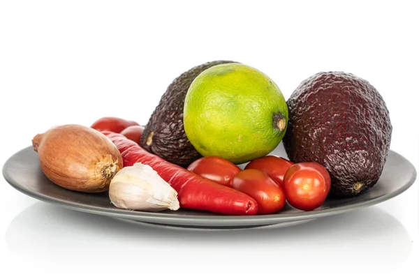 Ingrediente guacamole isolato su bianco — Foto Stock
