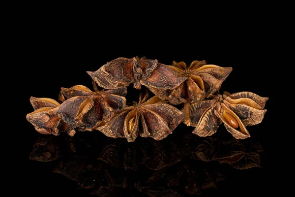 Бадианский анис, изолированный на черном стекле — стоковое фото