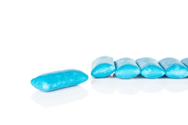 Blue chewing gum isolated on white — Stock Photo, Image