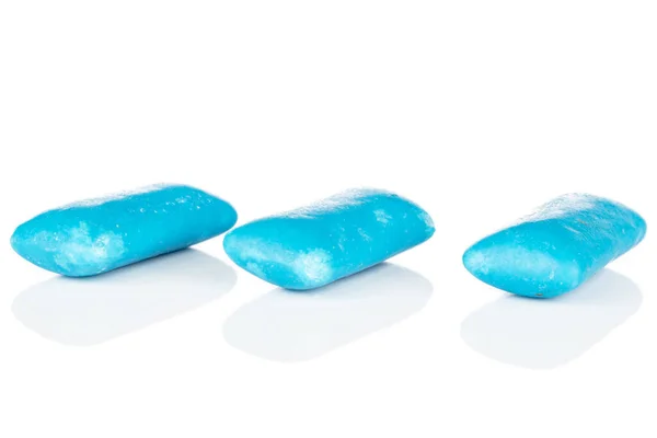 Blue chewing gum isolated on white — Stock Photo, Image
