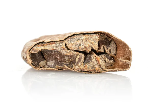 Grano de cacao marrón aislado en blanco —  Fotos de Stock