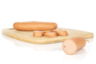 German pork sausage isolated on white