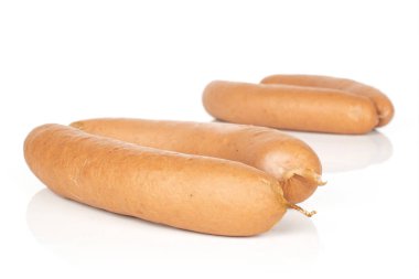 German pork sausage isolated on white