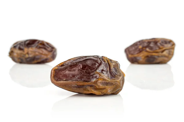 Dry brown date fruit isolated on white — 스톡 사진