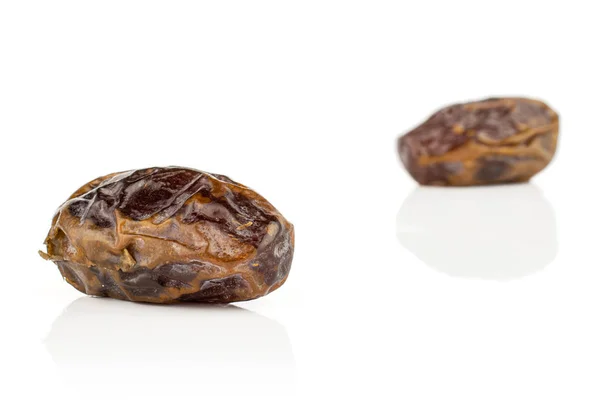 Dry brown date fruit isolated on white — 스톡 사진