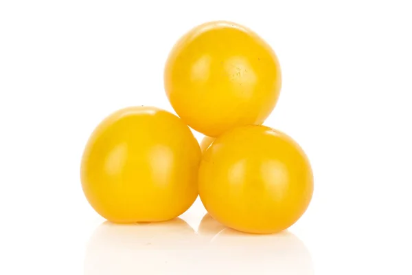 Group Three Whole Fresh Yellow Tomato Isolated White Background — Stock Photo, Image