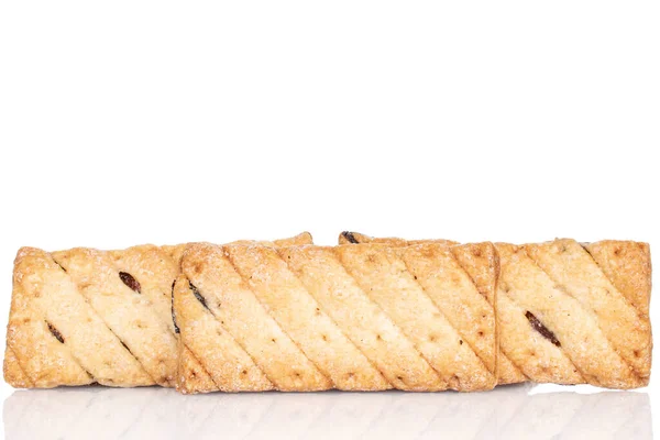 Sacco Biscotti Soffio Quadrati Interi Con Uvetta Isolata Bianco — Foto Stock