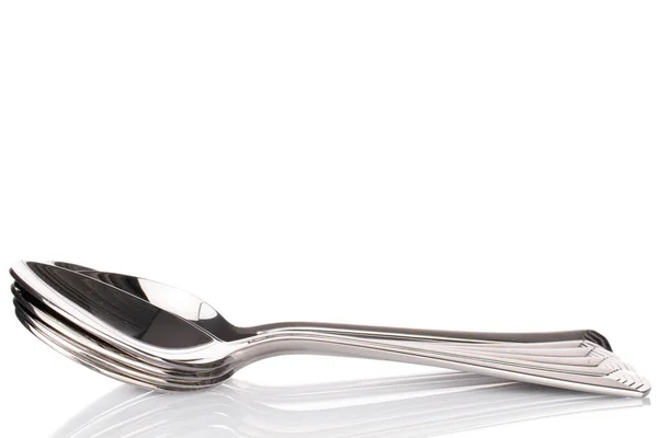 Lot Whole Spoon Fork Isolated White — Stock Photo, Image
