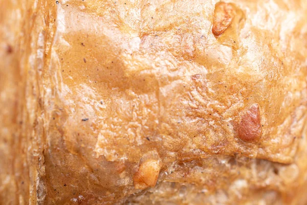 Sült Teljes Kiőrlésű Croissant Izolált Makró — Stock Fotó