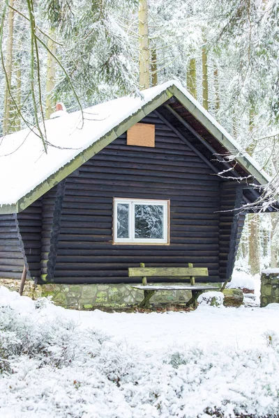 Une cabane en rondins solitaire — Photo