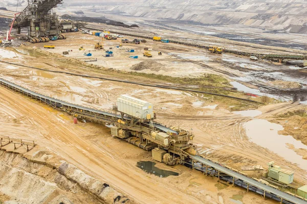 Extraction Coal Open Method Walking Excavator — Stock Photo, Image