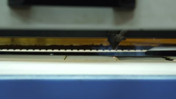 Macchina CNC che taglia il legno con un laser. Macchina CNC al lavoro. Primo piano . — Video Stock