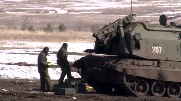 Región Orenburgo Rusia Agosto 2015 Disparo Del Ejército Ruso 2S19 — Vídeos de Stock