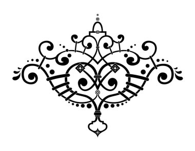 Doğu tarzında zarif bir desen. Beyaz arka planda izole edilmiş. Dövme, poster, dekorasyon ve parmak izi çizimi. Vektör illüstrasyonu