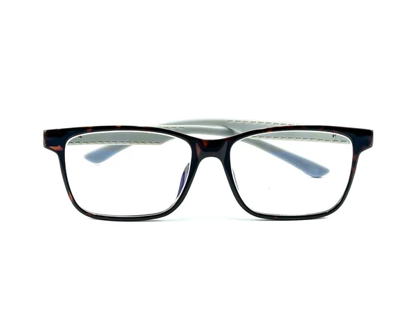 Brillen Worden Geïsoleerd Een Witte Achtergrond Geplaatst — Stockfoto