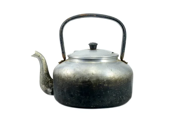 Antique Kettle Old Condition Has Isolated White Background File Contains — Stock Photo, Image