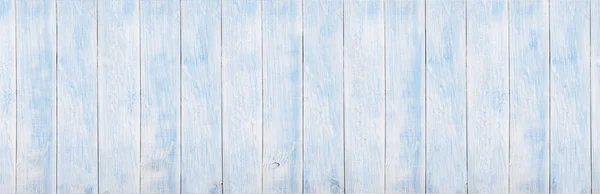 Panoramische weiße und blaue Holzplatten Textur und Hintergründe. Leere Vorlage. — Stockfoto