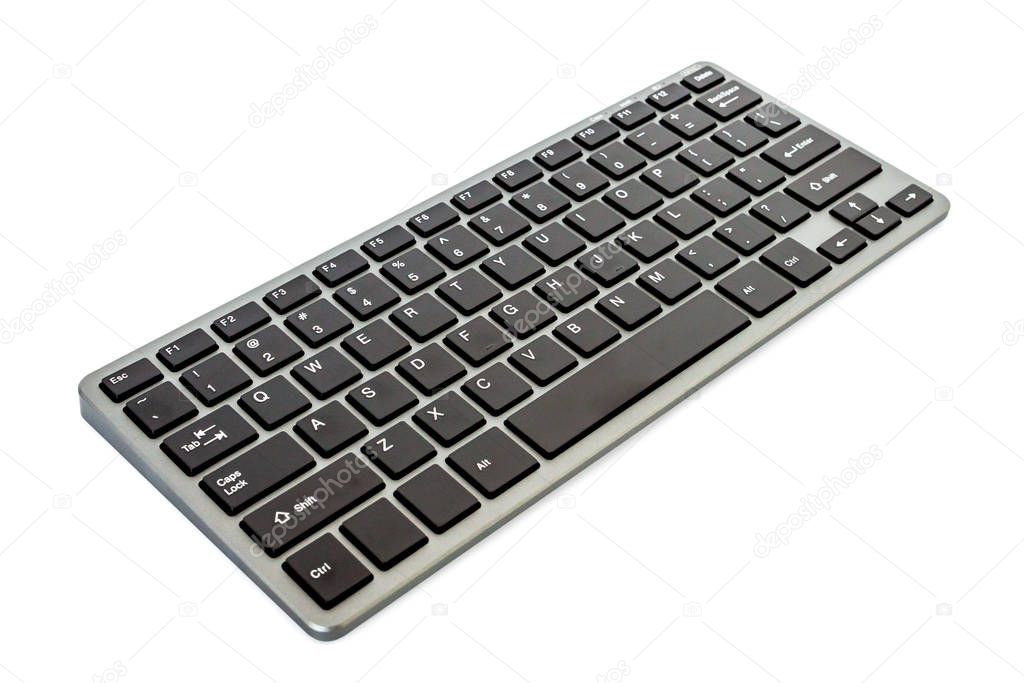 Modern computer keyboard isolated on white background, File contains with clipping path so easy to job.