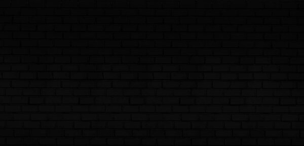 Абстрактный панорамный рисунок стены из черного брика на фоне и черный задник, пространство для копирования Blank
.