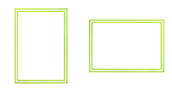 Blank green frame horizontal and vertical isolated on white background. File contains with clipping path so easy to work. — Stock Photo, Image