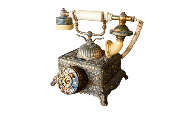 Antique telephone isolated on white background. File contains with clipping path so easy to work. — 스톡 사진