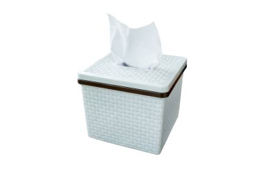 Beyaz arka planda izole edilmiş beyaz doku kutusu. Kullanımı çok kolay kırpma yolu ile dosya içerir.