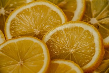 ağız sulandırıcı limon dilimleri, makro shot