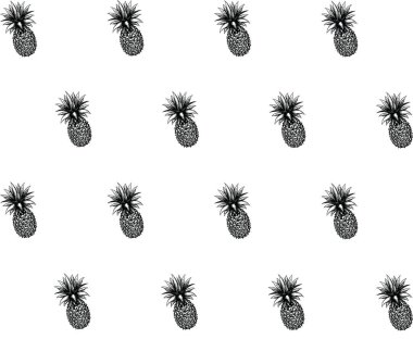 Ananas siyah ve beyaz Seamless modeli s/b