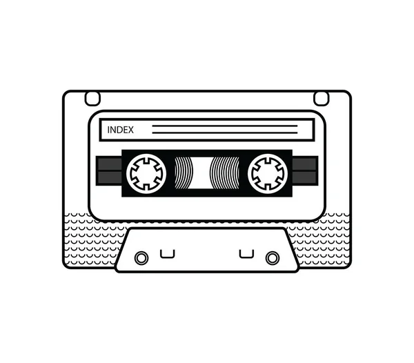 Black&aWhite Cassette Illustraion — Stock Photo, Image