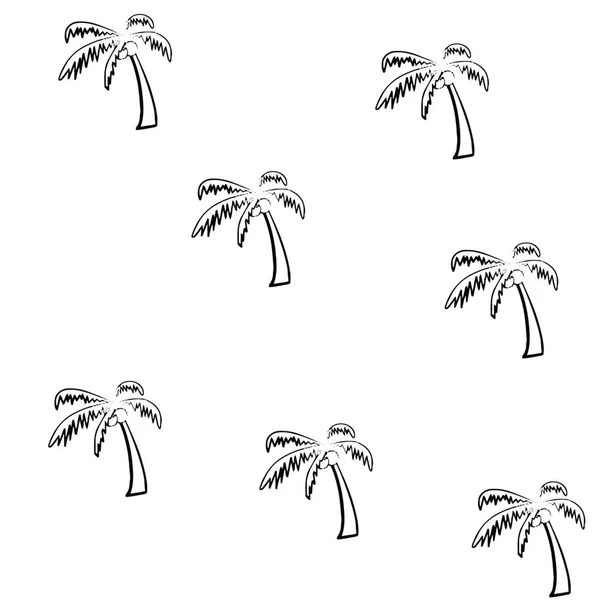 Date Tree Seamless Pattern black&white design