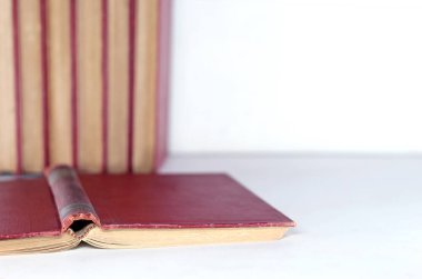 Masaya bakan eski bir kitap.